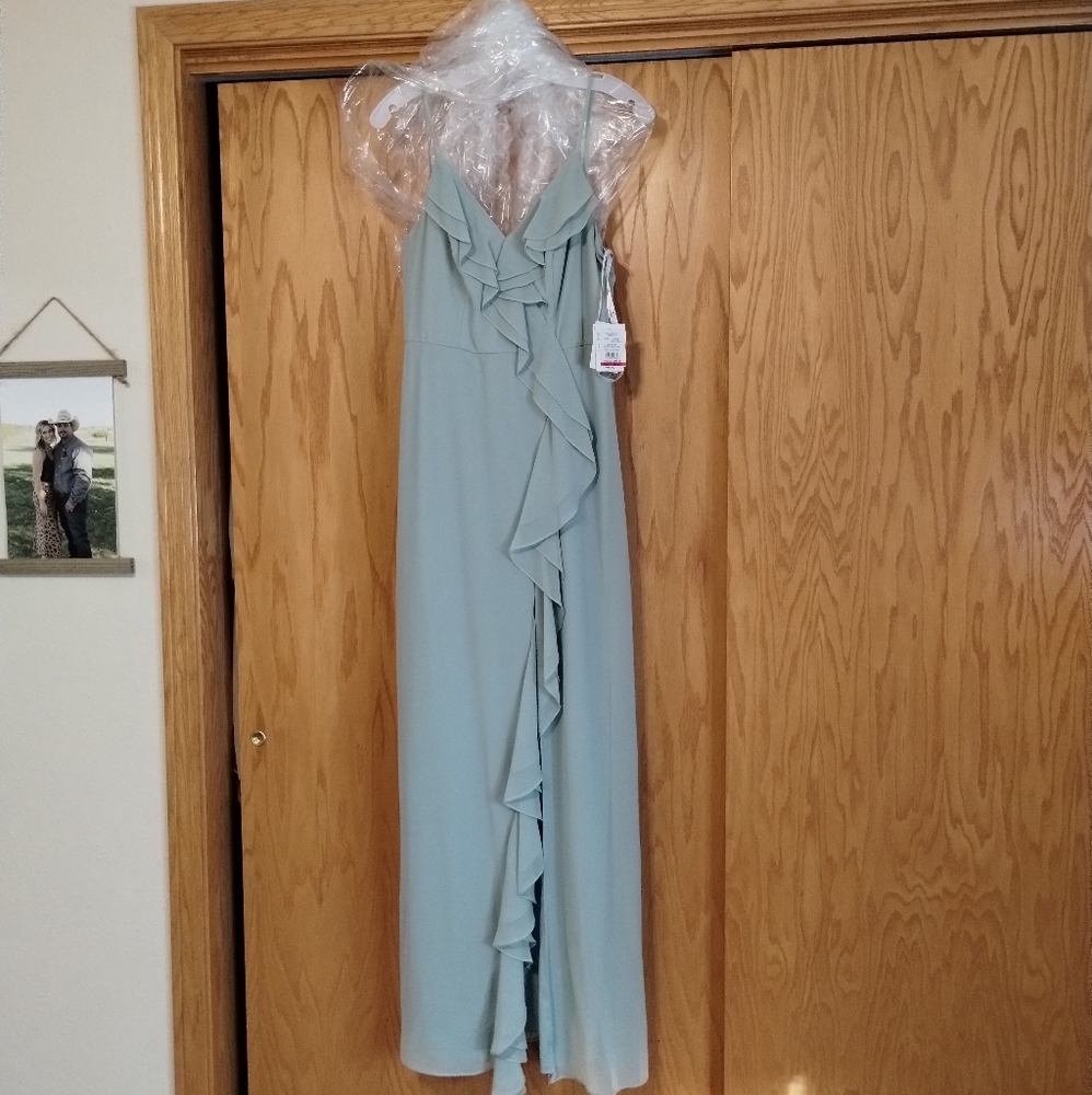 David's Bridal Sage Bridesmaid dress